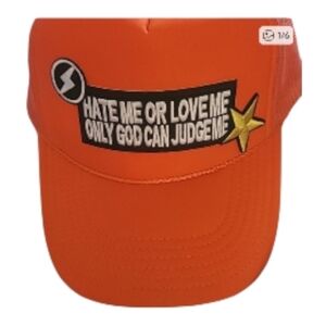 Orange Trucker Hat with Patch NWOT